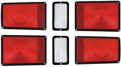 1971 Dodge Charger; Tail Lamp Lens Set; With Back Up Lenses; 6 Lens Set
