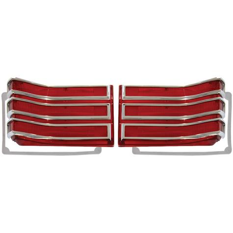 1966 Satellite Tail Lamp Housing, Lens, & Gasket Kit / Chrome Chrome Trim