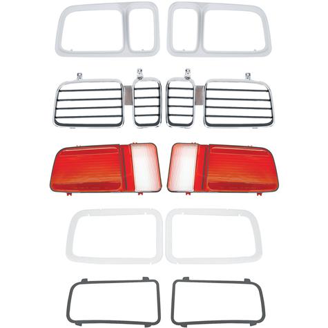 1971 Barracuda / Cuda Tail Lamp Kit w/ Painted Bezels