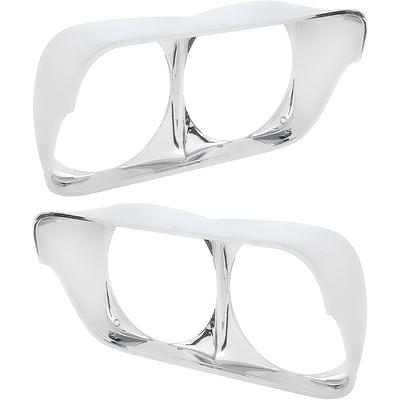 1968 Impala, Caprice, Bel Air, Biscayne; Headlamp Bezel Set; Chrome Die-Cast; Pair