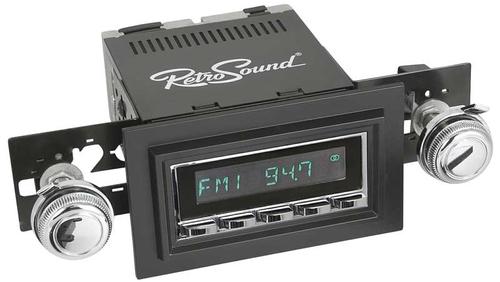 1974-86 RetroSound Hermosa Series Radio - Chrome Face/Chrome Buttons/Black Bezel/Chrome Knobs