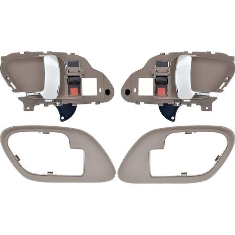 1995-02 Chevy, GMC Pickup Truck, SUV; Inner Door Handle Set; With Bezels; Manual Locks; Chrome Lever; Brown Housing