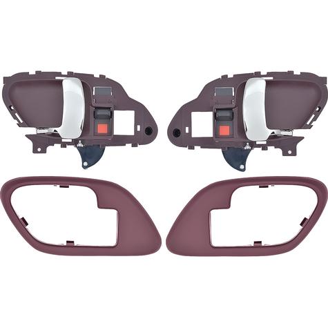 1995-02 Chevy, GMC Pickup Truck, SUV; Inner Door Handle Set; With Bezels; Manual Locks; Chrome Lever; Red Housing