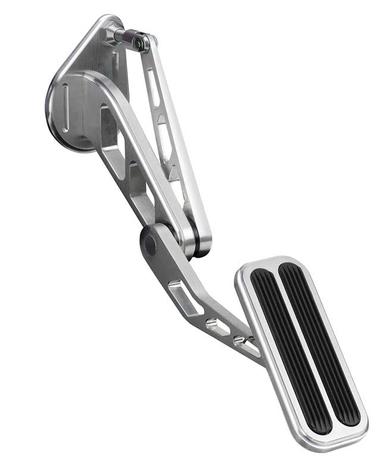 1964-68 Ford Mustang Lokar Brushed Billet Aluminum Throttle Pedal Assembly with Rubber Inserts