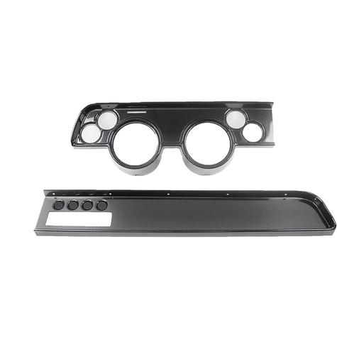 1967-68 Mercury Cougar; 6-Gauge Dash Panel; (2) 5" (4) 2-1/16" Holes; w/ AC Vent; Carbon Fiber