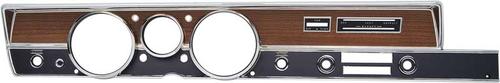 1971 Duster/Dart Rallye Dash Instrument Bezel Set; without AC; Woodgrain & Black