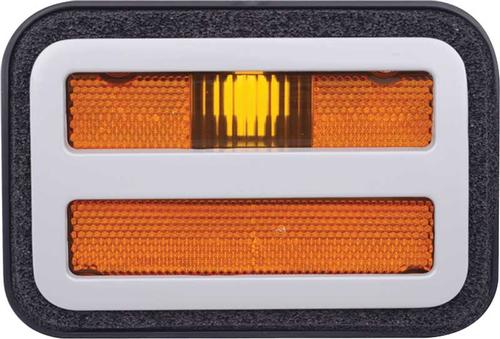 1971 Dodge Charger, R/T, Super Bee, 500; Front Side Marker Assembly; Amber; with Bezel
