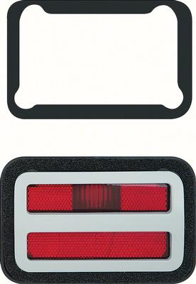 1971 Dodge Charger, R/T, Super Bee, 500; Front Side Marker Assembly; Red; with Bezel