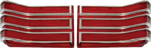 1966 Belvedere / Satellite Tail Lamp Lenses; with Chrome accents; Pair