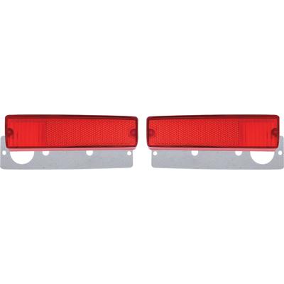1970 Charger, Coronet; Rear Side Marker Lens and Gasket Set; Red; Pair