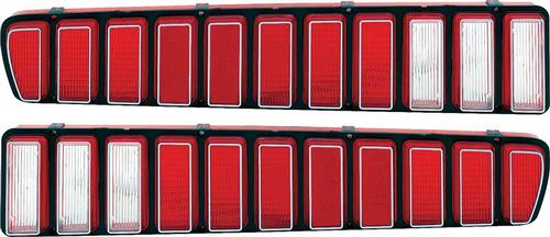 1973-74 Dodge Charger; Tail Lamp Lens Set; With Silver Accent Paint; Pair