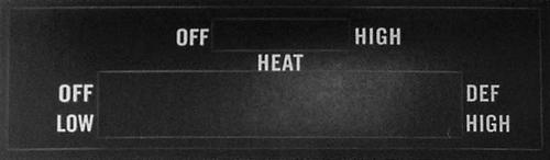 1971-72 Mopar B-Body Non AC Without Strato Vent Heater Control Decal