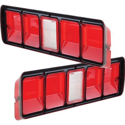 1971 Plymouth Road Runner, GTX; Tail Lamp Lens; with Black Trim; Pair