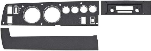 1970 Rallye Dash Bezel Set ; Black; with AC, AM/FM; 3 Piece set