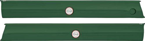 MD704430 - 1968 Charger Front Upper Door Panels ; Green ; with Emblems ; Pair