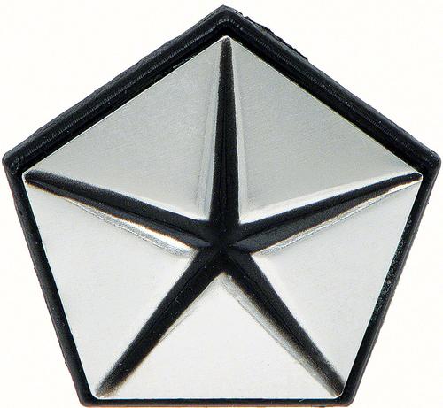 MD7086 - 1967-72 Chrysler, Plymouth, Dodge; Mopar Pentastar Front Fender Emblem; Silver; RH