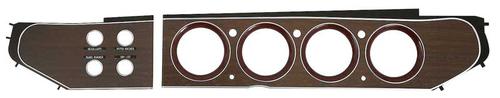 1970-71 Barracuda, Cuda, Challenger; Woodgrain Rallye Gauge/Switch Bezel Set, Convertible, 4 Switch