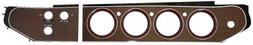 1972-74 Barracuda, Cuda, Challenger; Woodgrain Rallye Gauge Bezel Set; Hardtop; 3 Switch
