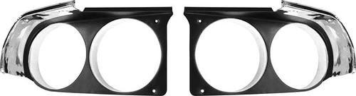 1970 Dodge Challenger R/T; Headlamp Bezels; Black; Pair
