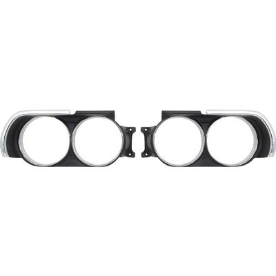 1971 Dodge Challenger R/T; Headlamp Bezels; Black; Pair