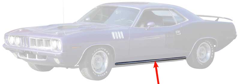MN1452 - 1971-72 Barracuda/Cuda Rocker Panel Moldings