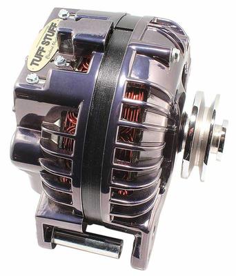1961-85 Mopar Tuff Stuff Alternator 100 Amp Black Chrome Single Grv OE Wire