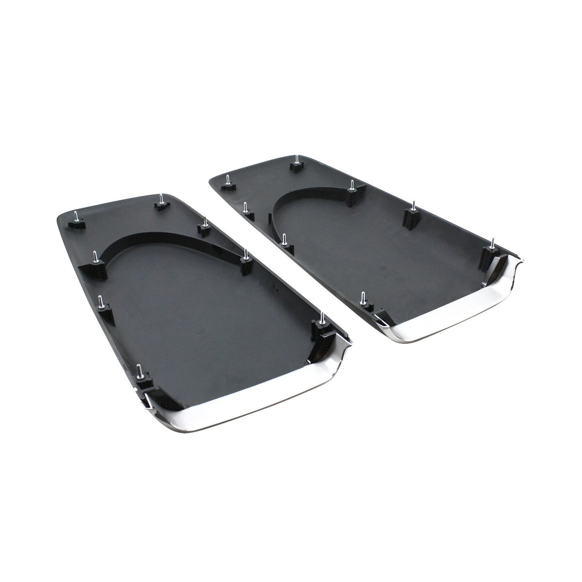 Trim Parts 1969-1972 Mopar A/B-Body Licensed Twin Hood Scoops w/Chrome Bezels, Complete Kit - (MPHS100PM)