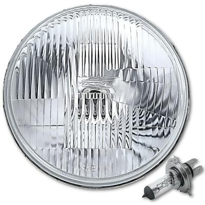 7" Round Stock Style H4 Halogen Conversion Headlamp; High/Low; Glass Lens
