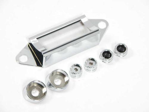 1957 Chevrolet Bel Air, 150, 210; Radio Bezel and Knobs; For Retrosound Retro Classic Radio; Chrome