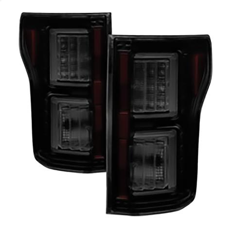 2015-2017 Ford F150; Light Bar LED Tail Lights; Black Smoke