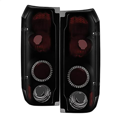 1987-1996 Ford F150 & Bronco; Euro Style Tail Lights; Black Smoke