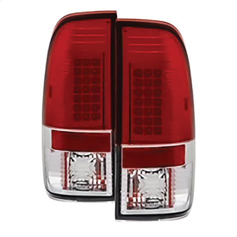 1997-2003 Ford F150 Styleside; LED Tail Lights; Red Clear