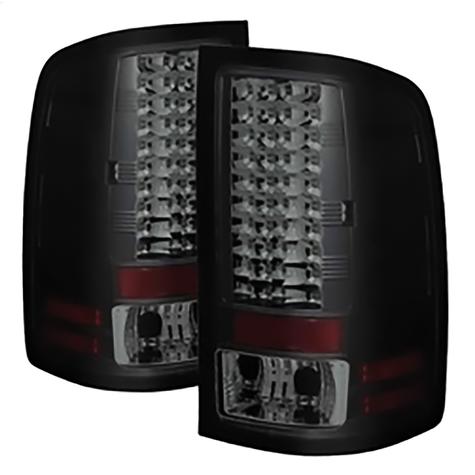 2007-2014 GMC Sierra 1500/2500HD/3500HD; LED Tail Lights; Black Smoke