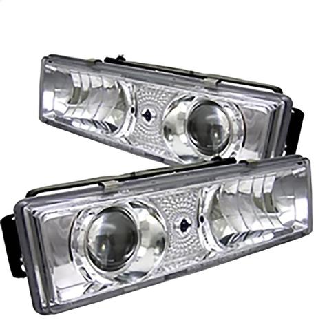 1988-1999 Chevrolet C1500/2500/3500; Projector Headlights; Chrome