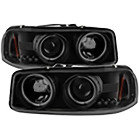 1999-2006 GMC Sierra 1500/2500/3500; Projector Headlights; Black Smoke