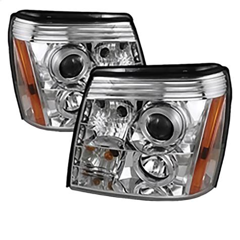 2002-2003 Cadillac Escalade; Projector Headlights; Halogen Model Only; LED Halo; Chrome