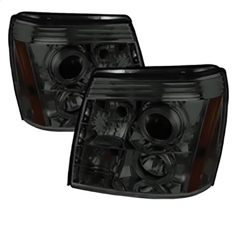 2002-2003 Cadillac Escalade; Projector Headlights; Halogen Model Only; LED Halo; Smoke