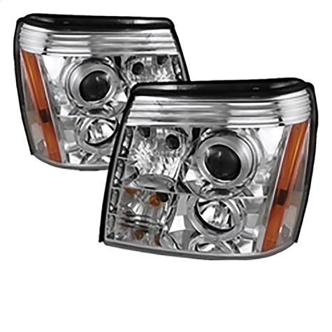 2003-2006 Cadillac Escalade; Projector Headlights; LED Halo; Chrome
