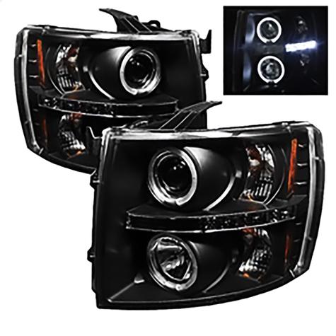 2007-2013 Chevrolet Silverado 1500, 2500HD Projector Headlights; Black