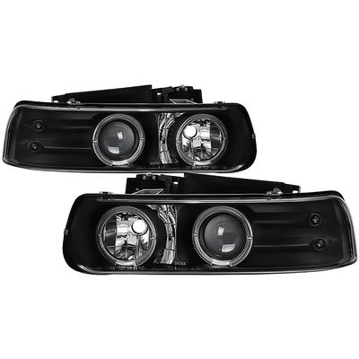 1999-2002 Chevrolet Silverado 1500/2500 & 2000-2006 Suburban/Tahoe; Projector Headlights; Black