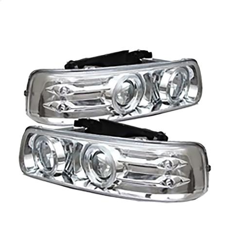 1999-2002 Chevrolet Silverado 1500/2500 & 2000-2006 Suburban/Tahoe; Projector Headlights; Chrome