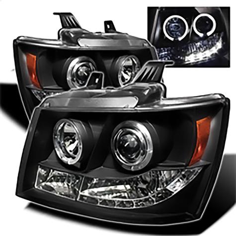 2007-2014 Chevrolet Suburban 1500/2500; Tahoe & Avalance; Projector Headlights; Black