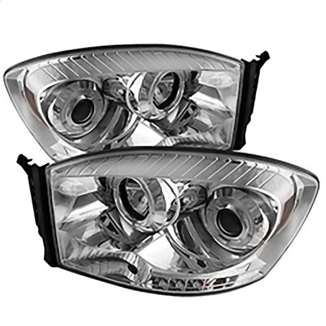 2006-2009 Dodge Ram 1500/2500/3500; Projector Headlights; Chrome
