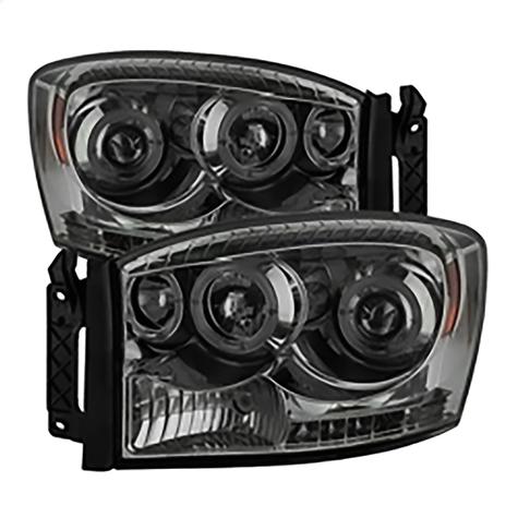 2006-2009 Dodge Ram 1500/2500/3500; Projector Headlights; Smoke