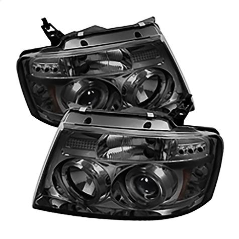 2004-2008 Ford F150; Projector Headlights; Version 2; Smoke