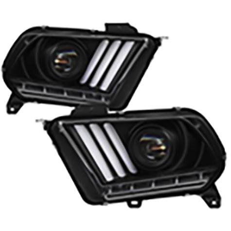 2013-2014 Ford Mustang; HID Model Only; Projector Headlights; Black