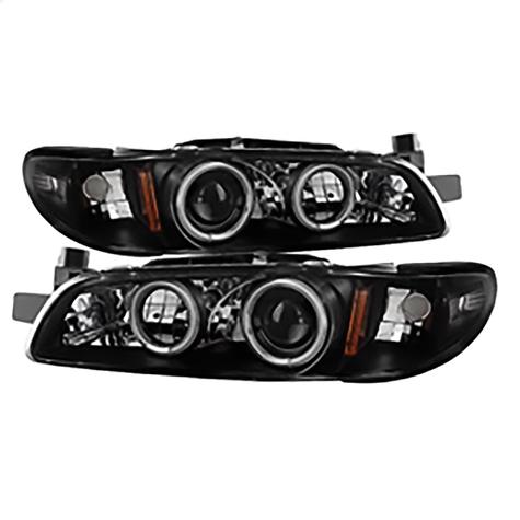 1997-2003 Pontiac Grand Prix; 1PC Projector Headlights; CCFL Halo; Black
