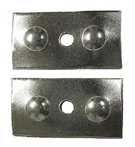 1955-58 Chevrolet Cameo/GMC Suburban Carrier; Tail Lamp & Backup Lens Hold Down Plate; Metal; Pair