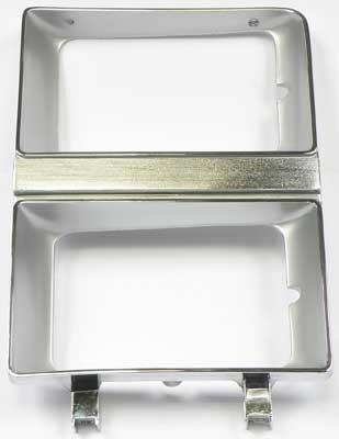 1981-82 Chevrolet; GMC; Pickup; Blazer; Jimmy; Suburban; Headlamp Bezel; with Dual Headlamp; Chrome & Argent Silver; RH, Passenger Side