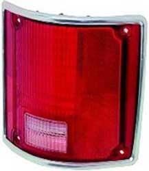 1973-91 Chevy, GMC Pickup, Blazer, Jimmy, Suburban; Tail Light Lens; with Chrome Trim; RH Passenger Side